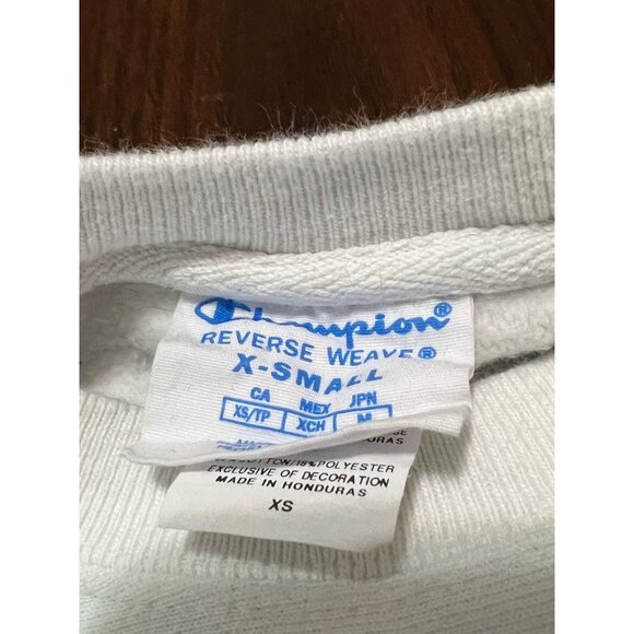 Champion White Spirit Jersey Long Sleeve Reverse Weave Sweatshirt Women's XS - Picture 4 of 6